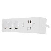 Tellur WiFi Power Strip, 3 Outlets, 4*USB 4A, 2200W, 10A, 1.8m