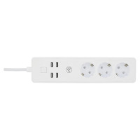 Tellur WiFi Power Strip, 3 Outlets, 4*USB 4A, 2200W, 10A, 1.8m
