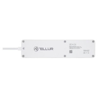 Tellur WiFi Power Strip, 3 Outlets, 4*USB 4A, 2200W, 10A, 1.8m