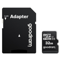 Goodram Microcard 32 GB micro SD HC UHS-I class 10 memory card, SD adapter (M1AA-0320R12)
