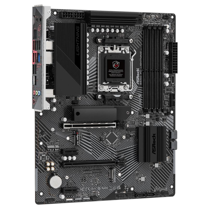 Asrock Mainboard|ASROCK|AMD B650|SAM5|ATX|Memory DDR5|Memory slots 4|2xPCI-Express 4.0 1x|2xPCI-Express 4.0 16x|3xM.2|1xHDMI|1xAudio-In|1xAudio-Out|1xMicrophone|4xUSB 2.0|7xUSB 3.2|2xUSB-C|1xRJ45|B650PGLIGHTNING