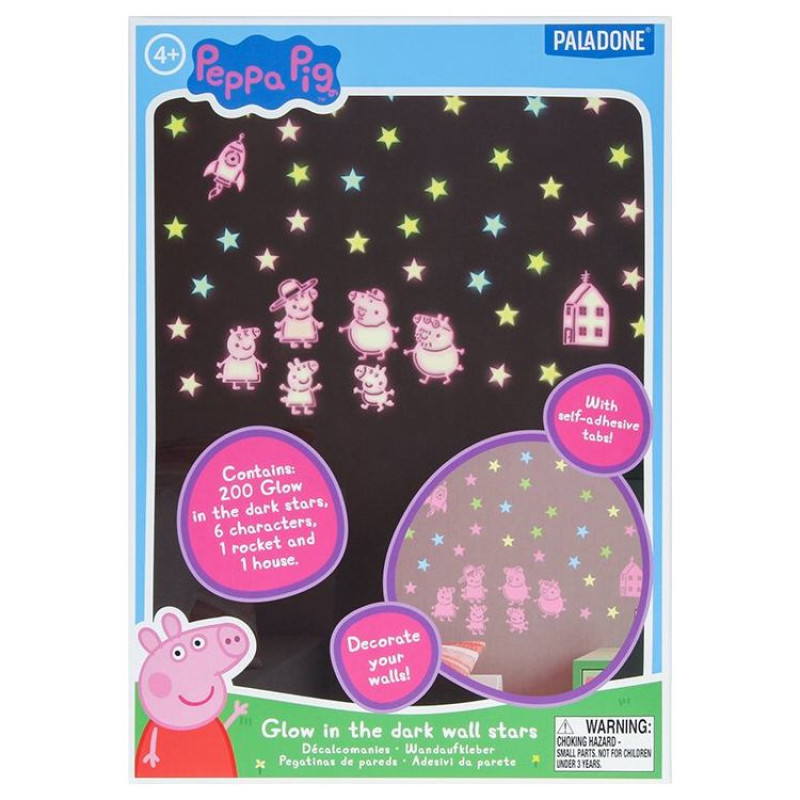 Paladone Peppa Pig Glow in the Dark Wall Decal Stars