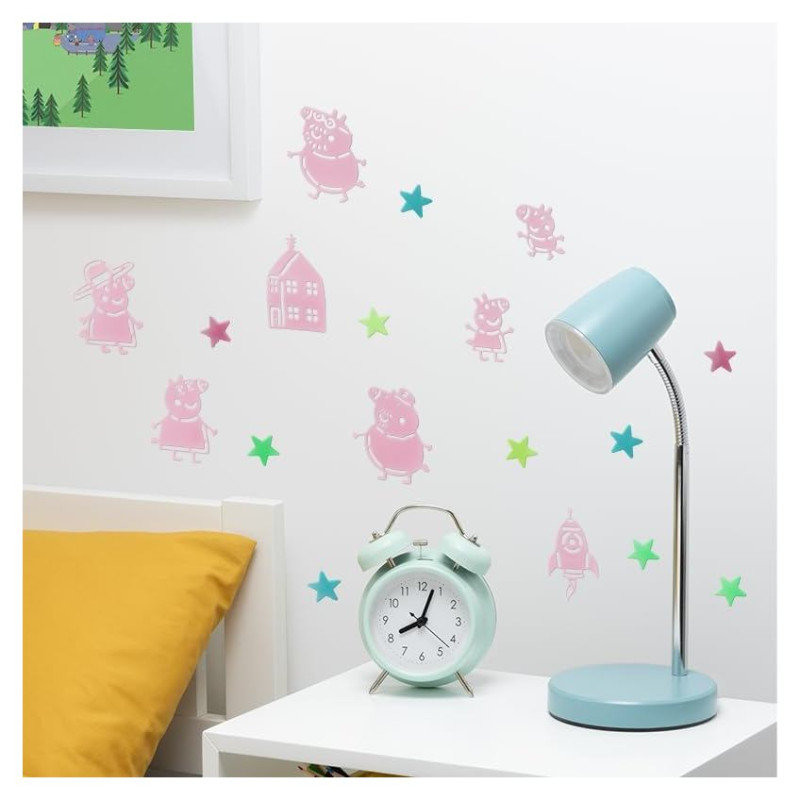 Paladone Peppa Pig Glow in the Dark Wall Decal Stars