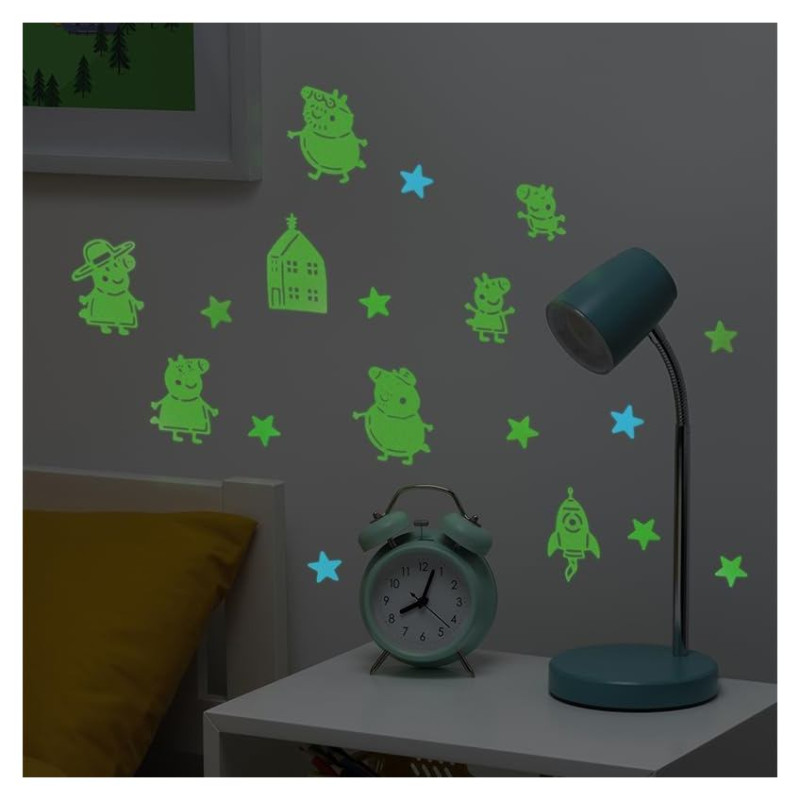 Paladone Peppa Pig Glow in the Dark Wall Decal Stars