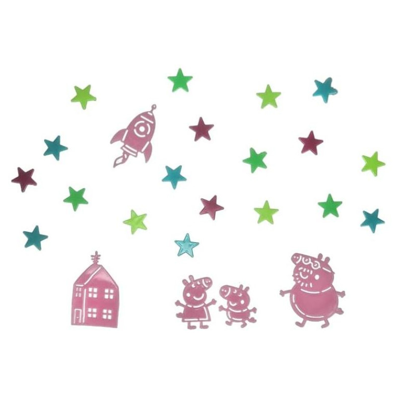 Paladone Peppa Pig Glow in the Dark Wall Decal Stars