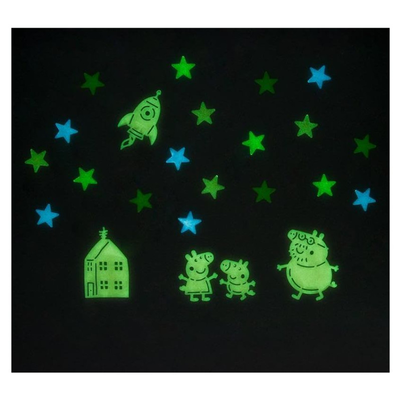 Paladone Peppa Pig Glow in the Dark Wall Decal Stars