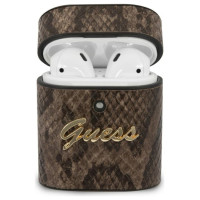 Guess GUACA2PUSNSMLBR AirPods cover brązowy/brown Python Collection