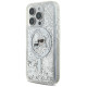 Karl Lagerfeld Liquid Glitter Karl & Choupette Head Magsafe Case for iPhone 16 Pro Max - Clear