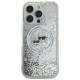 Karl Lagerfeld Liquid Glitter Karl & Choupette Head Magsafe Case for iPhone 16 Pro Max - Clear