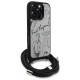 Karl Lagerfeld Crossbody Grained Pattern & Logo Case for iPhone 16 Pro - Gray