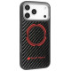 Audi RSQ Carbon Fiber Sport Red Circle MagSafe Case for iPhone 17 Pro Max - Black