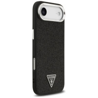 Guess Glitter Triangle Logo MagSafe Case for iPhone 17 Air - Black