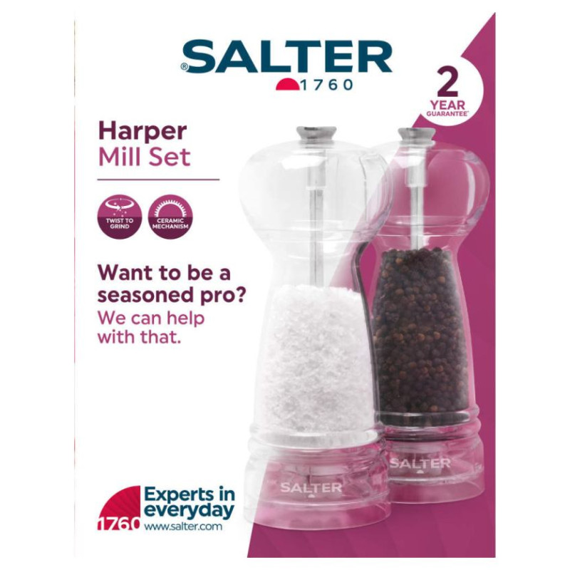 Salter BW12949EU7 Harper Mill Set Transparent