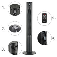 Lovio LVTF202Y24C-BK Tower Fan AirWave PRO Black