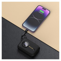 Dudao K14 10000mAh power bank with USB-C / Lightning cables - black