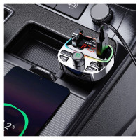 Dudao R2PRO+ Transmitter with PD25W Bluetooth 5.3 RGB Charging Ports - Black and Silver