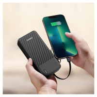 Dudao K11 Pro 20000mAh Powerbank with Built-in Cables - Black