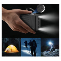 Dudao K11 Pro 20000mAh Powerbank with Built-in Cables - Black