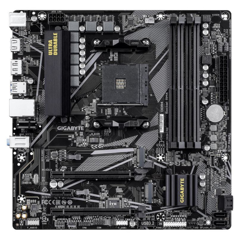 Gigabyte Mainboard|GIGABYTE|AMD B550|SAM4|Micro-ATX|Memory DDR4|Memory slots 4|B550MDS3HR2