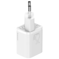 Baseus Si USB-C 25W 3A fast charger with USB-C / USB-C 1m cable - white