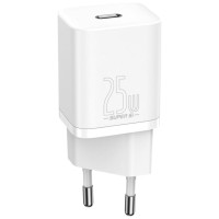 Baseus Si USB-C 25W 3A fast charger with USB-C / USB-C 1m cable - white