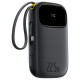 Baseus EnerFill FC31 10000mAh 22.5W Powerbank with Digital Display and 2 Built-in Cables (USB-C + Lightning) - Black