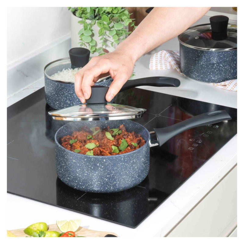 Russell Hobbs RH00847EU7 Nightfall Stone 3-Piece Saucepan Set