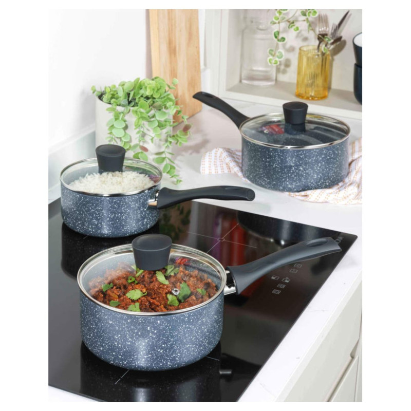 Russell Hobbs RH00847EU7 Nightfall Stone 3-Piece Saucepan Set
