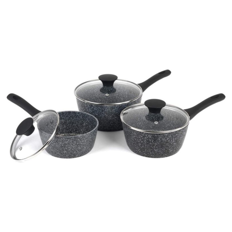 Salter BW11460BRMFO Megastone Thermo Collar 3-Piece Saucepan Set - 16/18/20cm