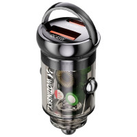 Wozinsky 65W Car Charger USB-C PD 65W / USB-A 45W QC 3.0 - Black