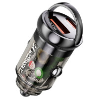 Wozinsky 65W Car Charger USB-C PD 65W / USB-A 45W QC 3.0 - Black