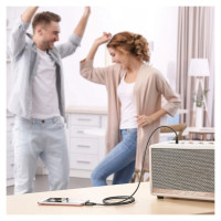 Dudao L12S AUX cable mini jack 3.5mm 1m 3-pole stereo - black