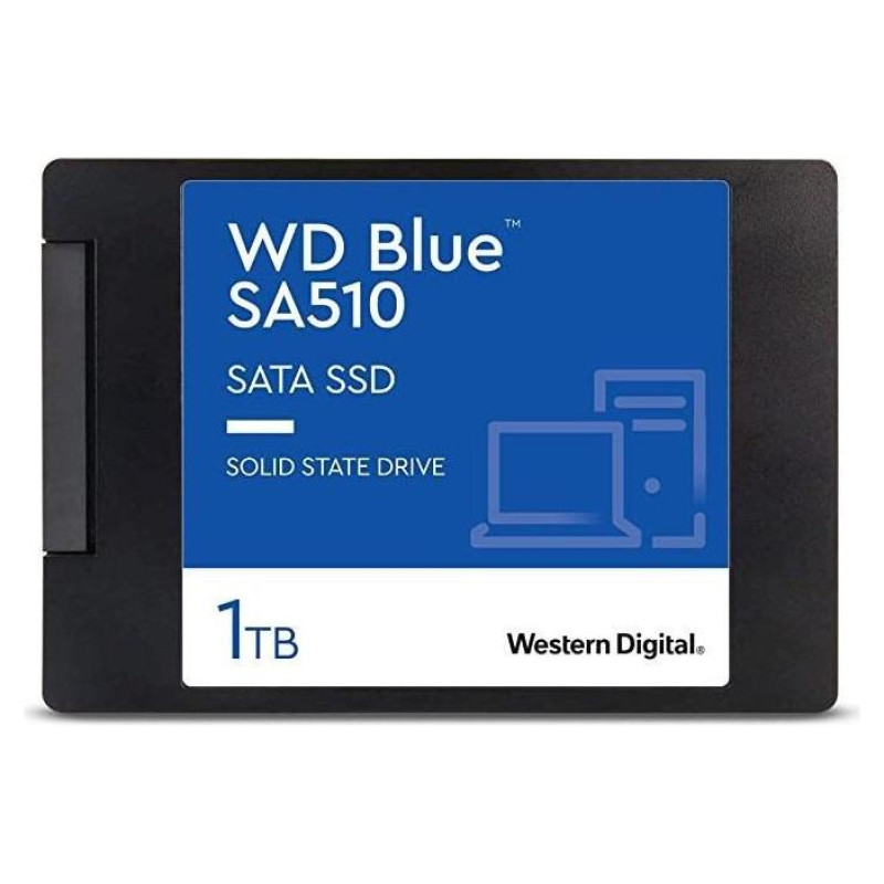 Western Digital SSD|WESTERN DIGITAL|Blue SA510|1TB|SATA 3.0|Write speed 510 MBytes/sec|Read speed 560 MBytes/sec|2,5"|TBW 400 TB|MTBF 1750000 hours|WDS100T3B0A