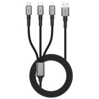 Tech-Protect UltraBoost DNA 3in1 USB-C / Micro-USB / Lightning cable 120 cm - gray