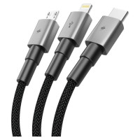 Tech-Protect UltraBoost DNA 3in1 USB-C / Micro-USB / Lightning cable 120 cm - gray