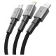 Tech-Protect UltraBoost DNA 3in1 USB-C / Micro-USB / Lightning cable 120 cm - gray