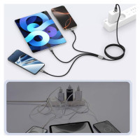 Tech-Protect UltraBoost DNA 3in1 USB-C / Micro-USB / Lightning cable 120 cm - gray