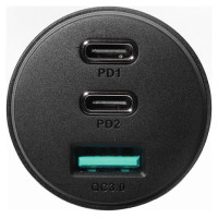 Joyroom car charger 70W with 3 ports: USB, 2 x USB C black (JR-CL26)