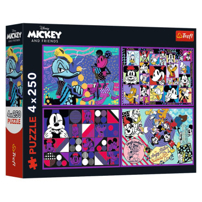 Trefl DISNEY MICKEY MOUSE Pužļu komplekts 4x250 gab.