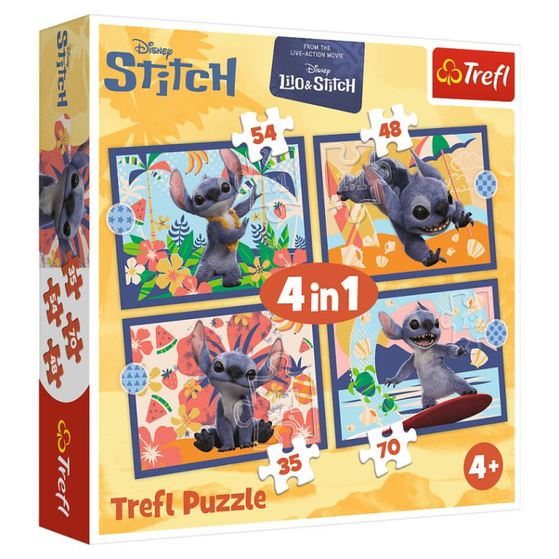 Trefl DISNEY STITCH Pužļu komplekts 4in1