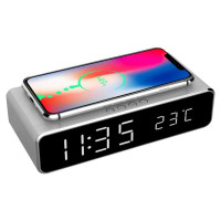 Gembird MOBILE CHARGER WRL W/DIG ALARM/CLOCK DAC-WPC-01-S GEMBIRD