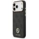 Guess 4G Srtass Logo & Big Strap Metal Buttons MagSafe Case for iPhone 17 Pro Max - Black