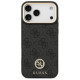 Guess 4G Srtass Logo & Big Strap Metal Buttons MagSafe Case for iPhone 17 Pro Max - Black