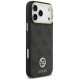 Guess 4G Srtass Logo & Big Strap Metal Buttons MagSafe Case for iPhone 17 Pro Max - Black