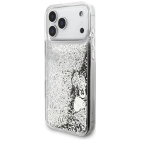 Guess Liq case. Glitter Charms for iPhone 17 Pro - silver