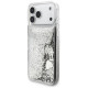 Guess Liq case. Glitter Charms for iPhone 17 Pro - silver