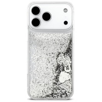 Guess Liq case. Glitter Charms for iPhone 17 Pro - silver