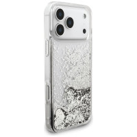Guess Liq case. Glitter Charms for iPhone 17 Pro - silver