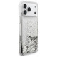 Guess Liq case. Glitter Charms for iPhone 17 Pro - silver