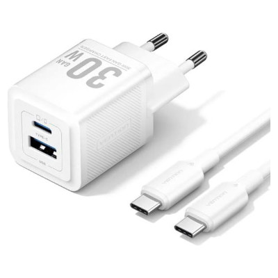 Vention MOBILE CHARGER WALL USB +CABLE/30W 2P TZ-FEQW0-EU-01 VENTION